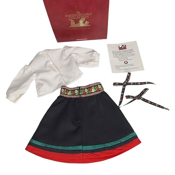 American Girl Kirsten Winter Outfit Skirt Blouse Hair Ties Pleasant Co 1993 Box - Picture 3 of 9